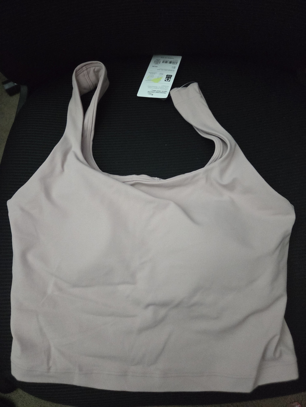 Athleta Mauve-Pink Cropped Active Bra Tank with Reflective Starburst